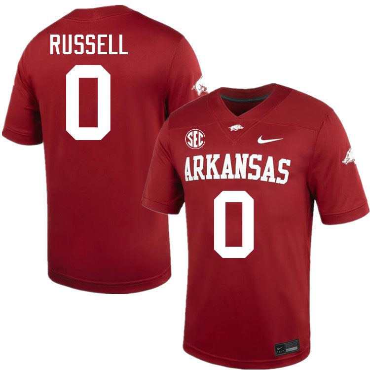 Braylen Russell Arkansas Jersey,Arkansas Razorbacks #0 Braylen Russell Jersey Youth College-Cardinal